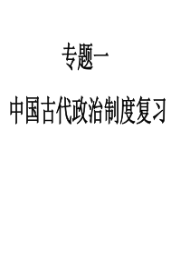 历史专题《古代中国的政治制度》复习课件(人民版版