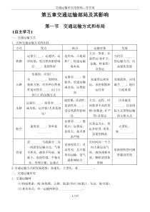 交通运输布局及影响---导学案