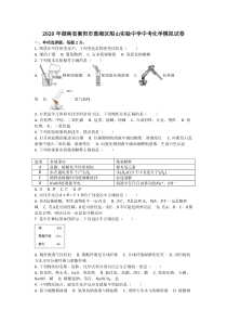 2020年湖南省衡阳市蒸湘区船山实验中学中考化学模拟试卷