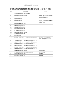 0-行政事业单位内部控制开展情况基本材料清单(针对2017年)