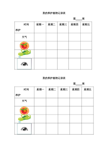 我的养护植物记录表