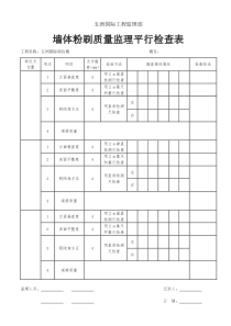 墙体粉刷质量检查表