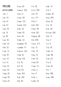 牛津少儿英语LETS-GO-1应会单词
