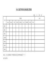 办公室日常安全自查记录表