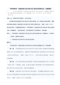 呼和浩特市〈危险性较大的分部分项工程安全管理办法〉实施细则