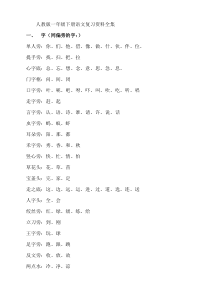 一年级下册同音字、多音字、反义词、词语、句子要点复习资料