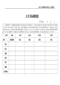 人生目标规划表