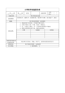 教科版五年级上册科学实验报告单