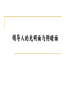 领导人的光明面与阴暗面