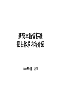 商业银行资本管理办法报表体系汇报0701