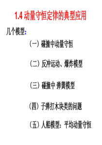 1.4.动量守恒定律的典型模型及应用