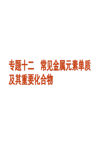 2012年高考化学二轮复习精品课件_专题十二_常见金属元素单质及其重要化合物