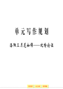 2013-2014学年高中语文粤教版选修《唐诗宋词元散曲选读》二、单元写作规划  洛阳三月花如雪――