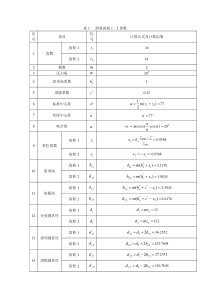 机械原理齿轮大作业的齿轮几何尺寸表格