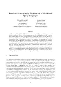 Exact and approximate aggregation in constraint qu