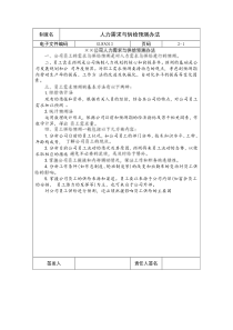 国际化企业通用管理文案(13)人力需求与供给预测办法