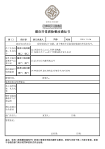 酒店日常质检整改通知书模板