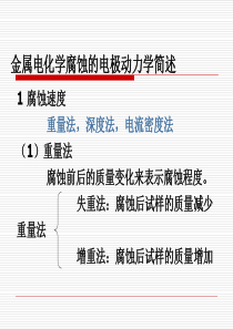 金属电化学腐蚀的电极动力学简述