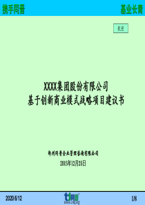 创新商业模式战略项目建议书