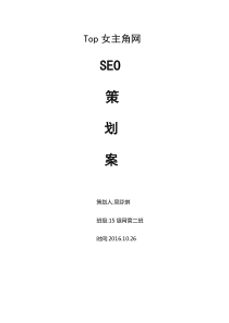 SEO网站策划书