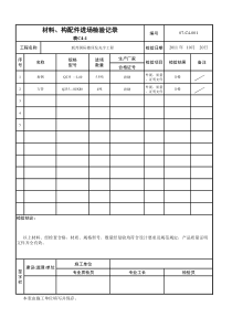 电缆电线进场检验记录001