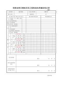 石膏板吊顶工程检验质量验收记录