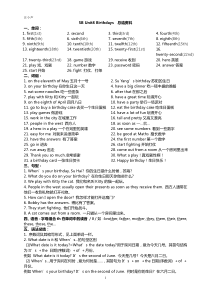 江苏译林英语5B-Unit8知识点汇总