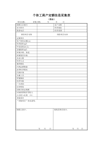 个体工商户定额信息采集表商业word模板