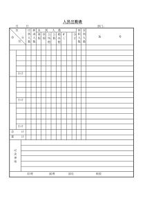 人员出勤表word表格表单模板