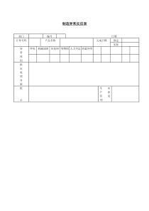 制造异常反应表word模板