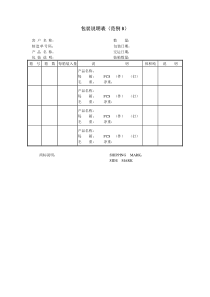 包装说明表范例B