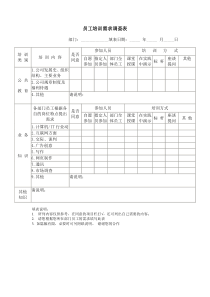 员工培训需求调查表