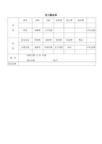 员工薪金单word表格表单模板