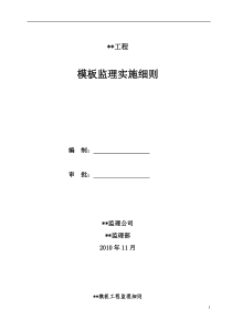 某工程模板监理实施细则监理实施细则