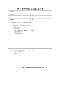 毕业论文开题报告