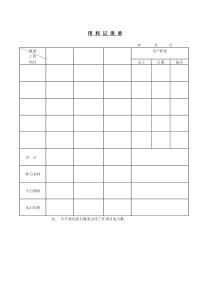 用料记录单word表格表单模板