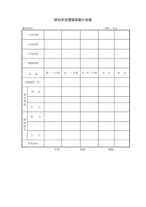 研究开发管理革新计划表word模板