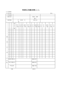 突发性工作量分析表一word模板