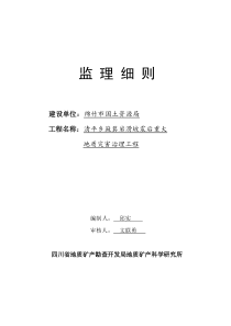 簸箕岩滑坡震后重大地质灾害治理工程监理细则监理实施细则