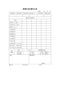 蒸馏水岗位操作记录word模板