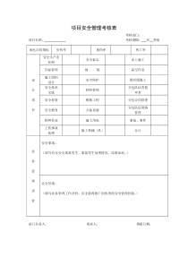 项目安全管理考核表word模板