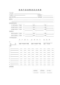 首批产品试制状况分析表word模板