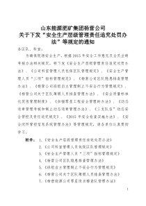 安全生产层级管理责任追究处罚办法等规定的通知