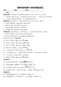 高中必修1.2化学方程式