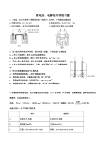 原电池电解池专项练习题