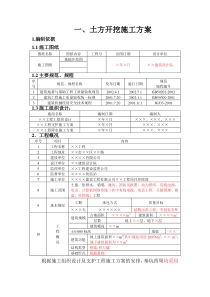 1、土方工程施工方案