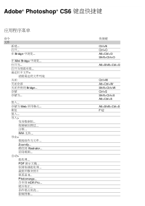 Adobe Photoshop CS6 键盘快捷键