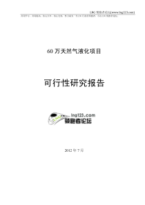 60万方液化天然气(LNG)项目可行性研究报告