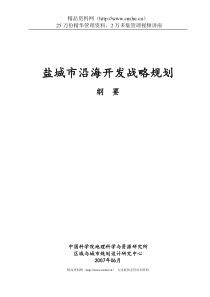 盐城市沿海开发战略规划(doc33页)