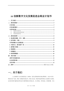 xx创新数字文化发展促进会商业计划书